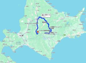 北海道の真ん中を回る